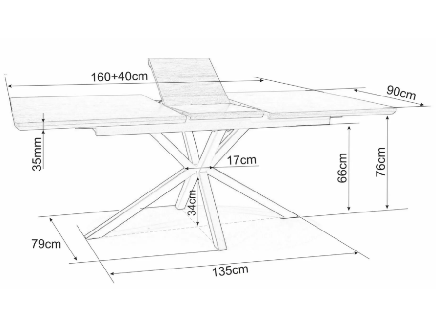 Išskleidžiamas stalas LOGAN CERAMIC 8