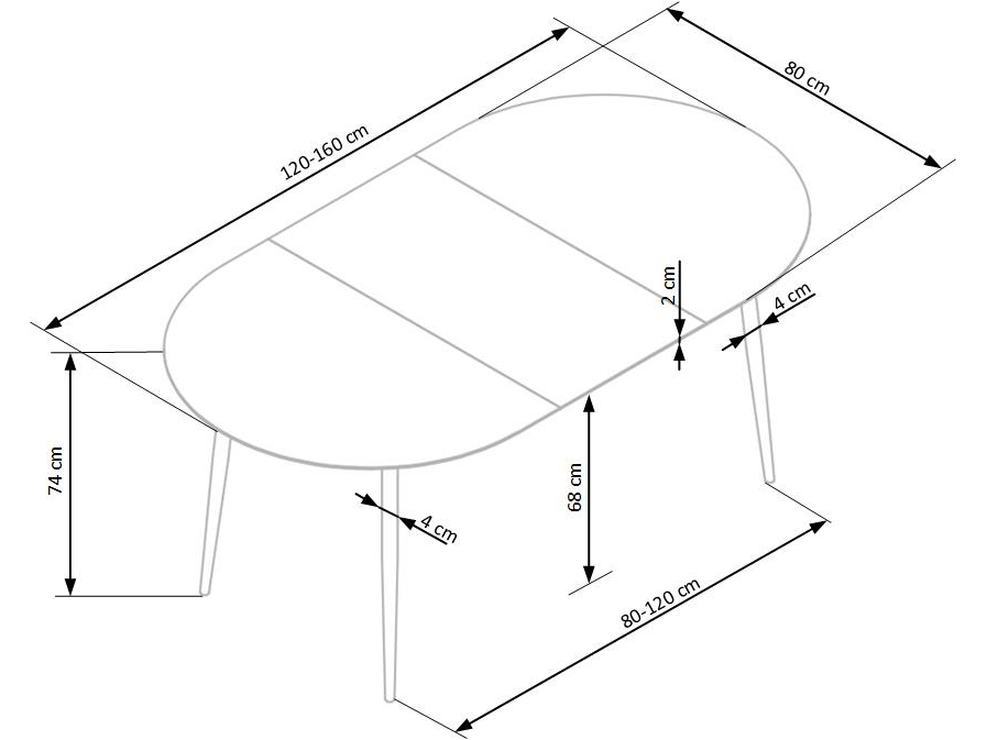Išskleidžiamas stalas COLORADO 15 Išskleidžiamas stalas COLORADO 15