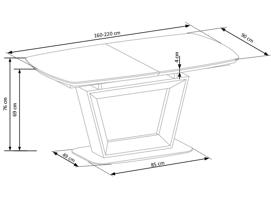 Išskleidžiamas stalas BLACKY 9 Išskleidžiamas stalas BLACKY 9