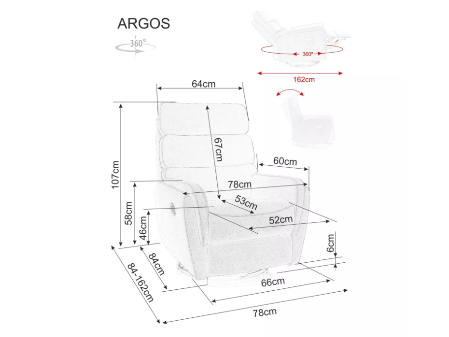 Išskleidžiamas fotelis ARGOS VELVET 5