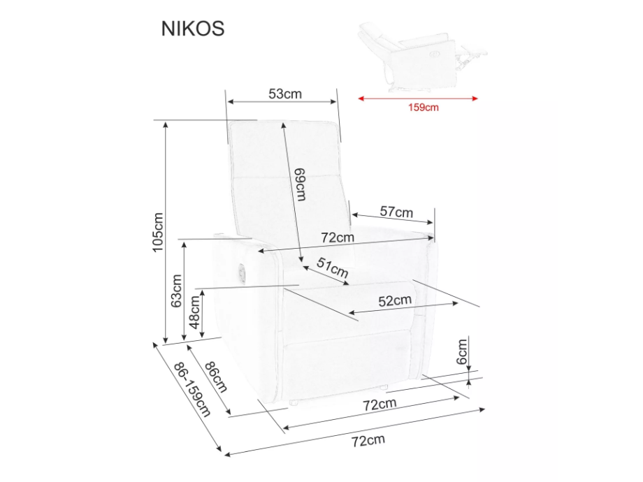 Išskleidžiamas fotelis NIKOS BREGO 4 Išskleidžiamas fotelis NIKOS BREGO 4