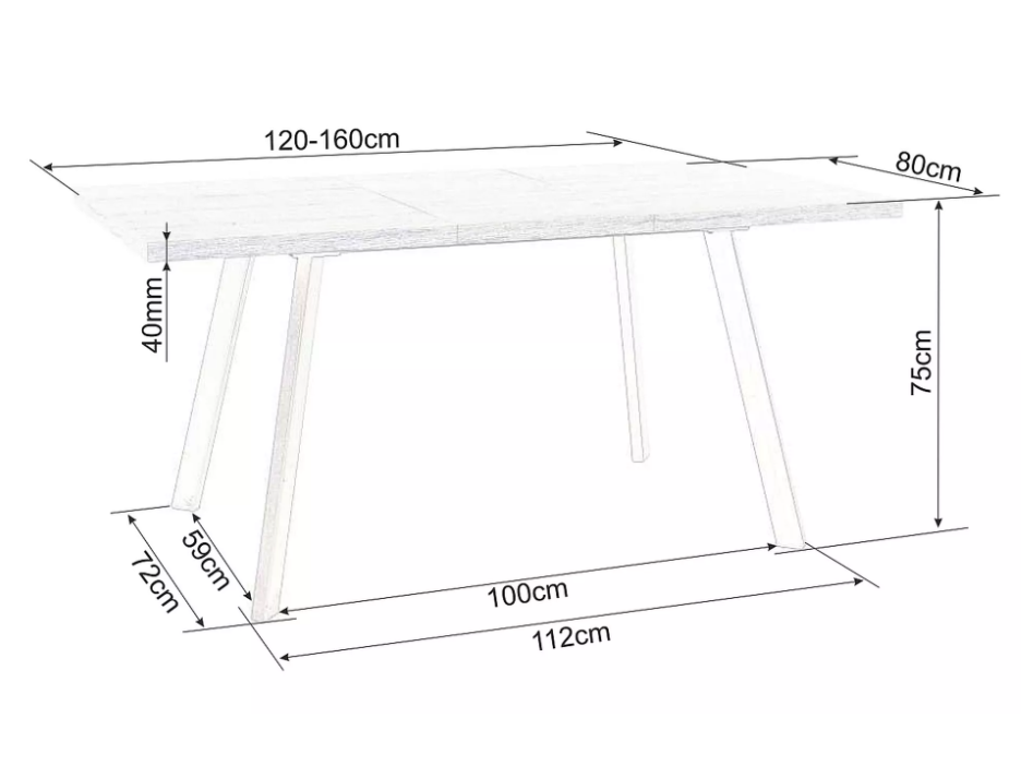 Išskleidžiamas stalas BRICK 8 Išskleidžiamas stalas BRICK 8
