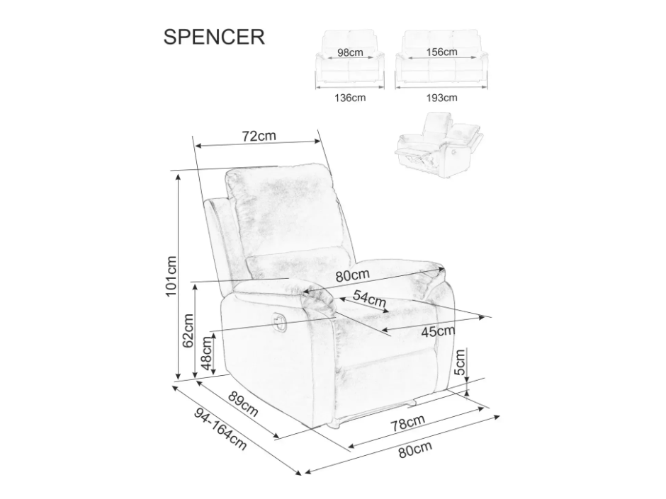 Išskleidžiama sofa SPENCER 2 RAVEN 1