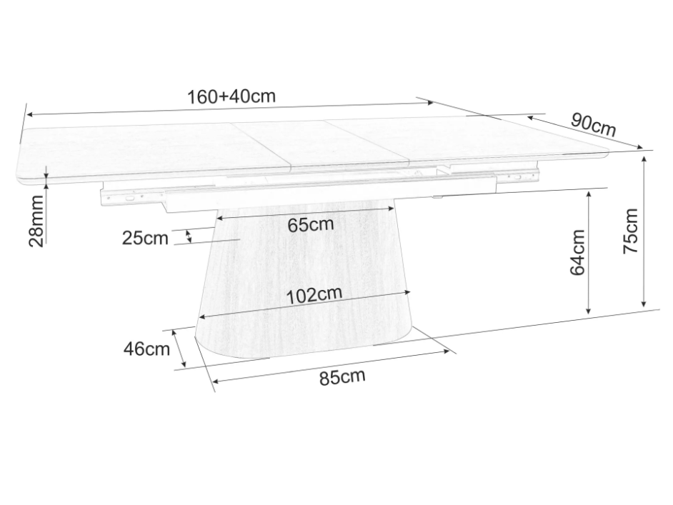 Išskleidžiamas stalas MONACO 160 10