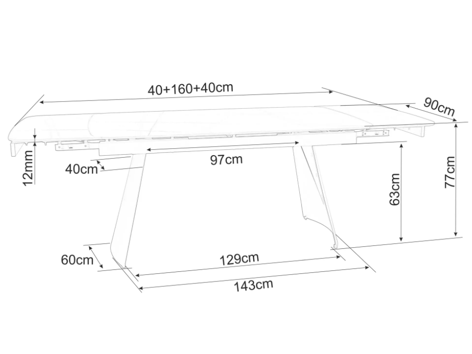 Išskleidžiamas stalas BACARDI 160 5