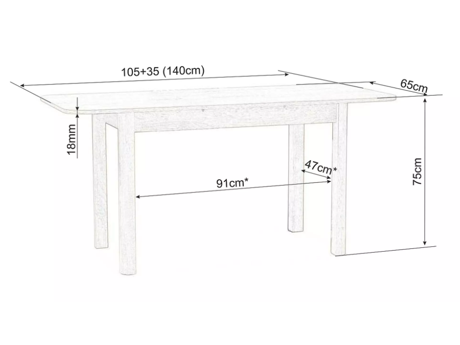 Išskleidžiamas stalas DIEGO II 65x105(140) 3