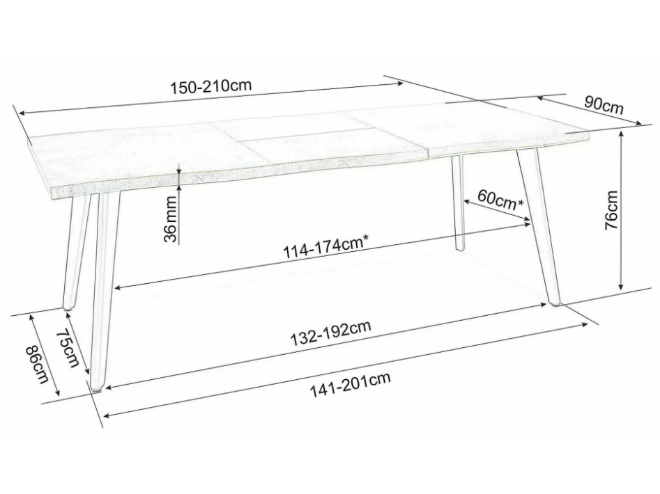 Išskleidžiamas stalas FRESNO 150 11