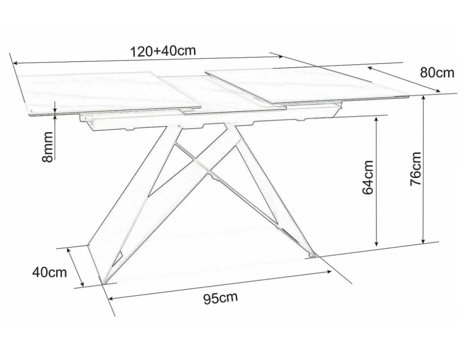 Išskleidžiamas stalas WESTIN SC CERAMIC 10 Išskleidžiamas stalas WESTIN SC CERAMIC 10
