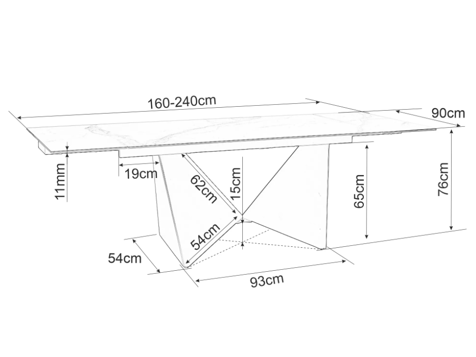 Išskleidžiamas stalas PETERSON CERAMIC 10 Išskleidžiamas stalas PETERSON CERAMIC 10