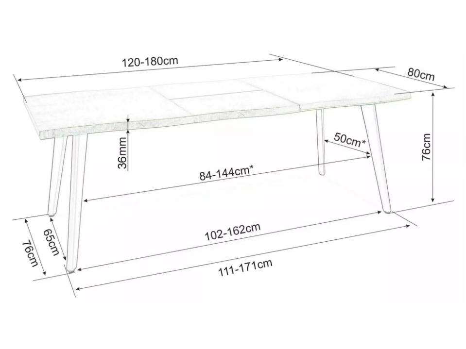 Išskleidžiamas stalas FRESNO 120 7