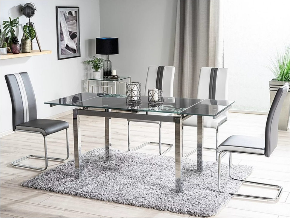 Išskleidžiamas stiklinis stalas GD-017 1 Išskleidžiamas stiklinis stalas GD-017 1