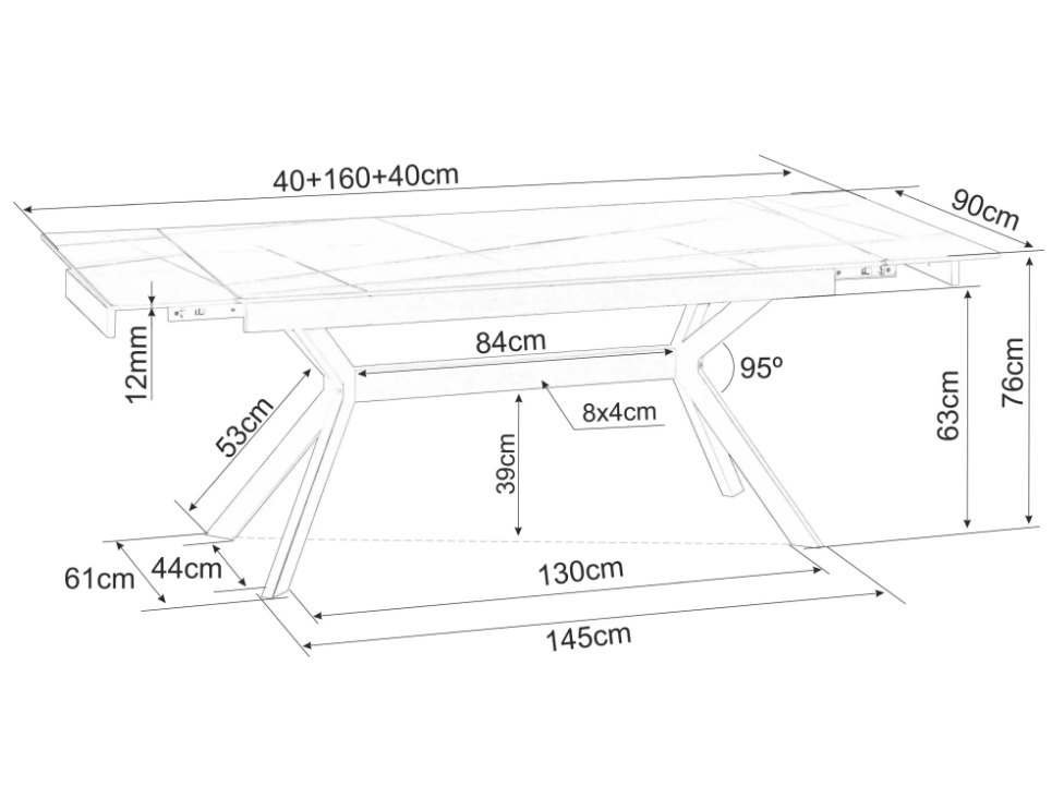 Išskleidžiamas stalas IMPERIA 160 9 Išskleidžiamas stalas IMPERIA 160 9