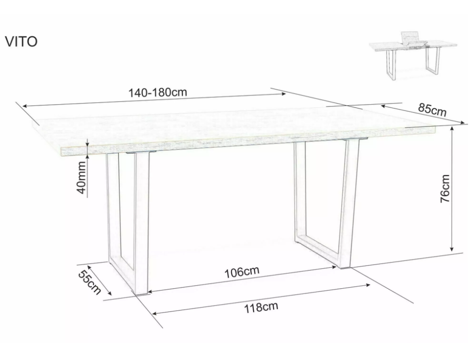 Išskleidžiamas stalas VITO 9