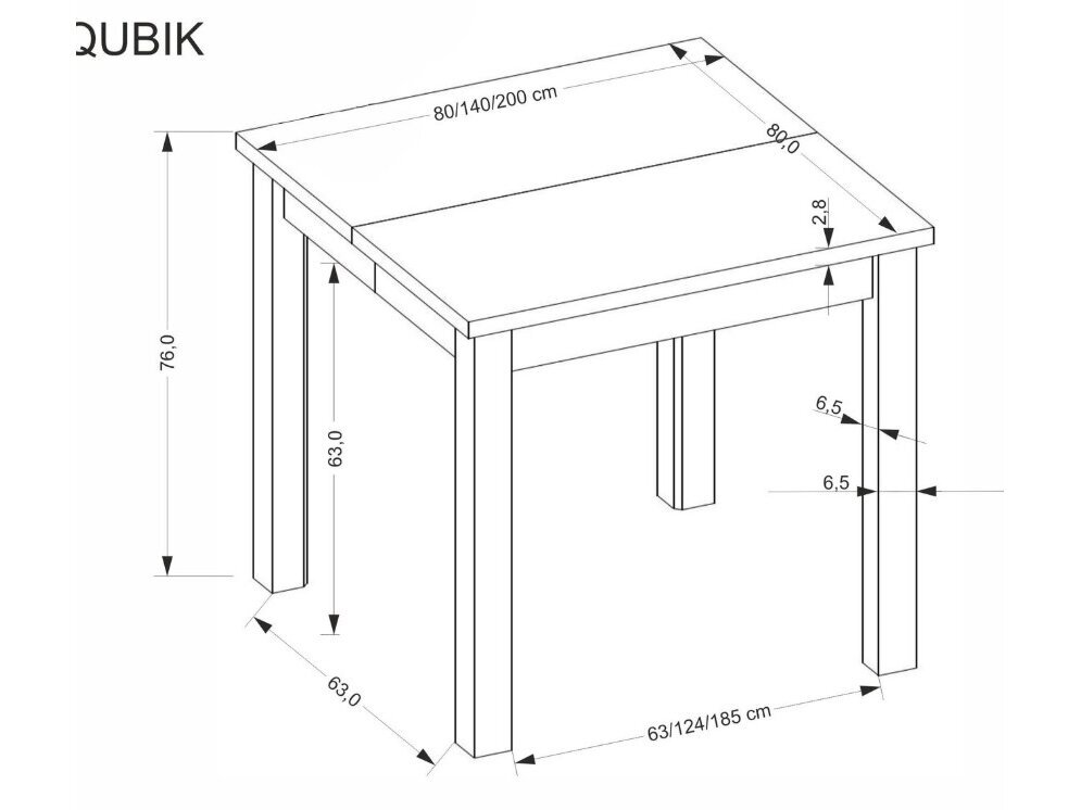 Išskleidžiamas stalas QUBIK 16