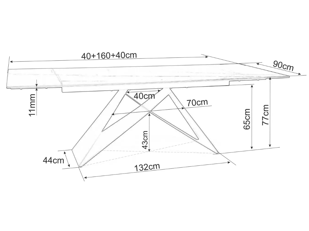 Išskleidžiamas stalas WESTIN 160 CERAMIC LEGNO 11