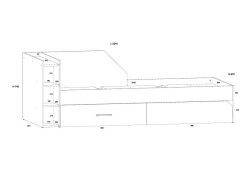 Jaunuolio lova su stalčiais PAX-07