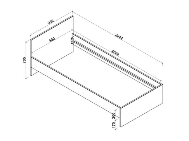 Jaunuolio lova LIMA LOZ-90 2