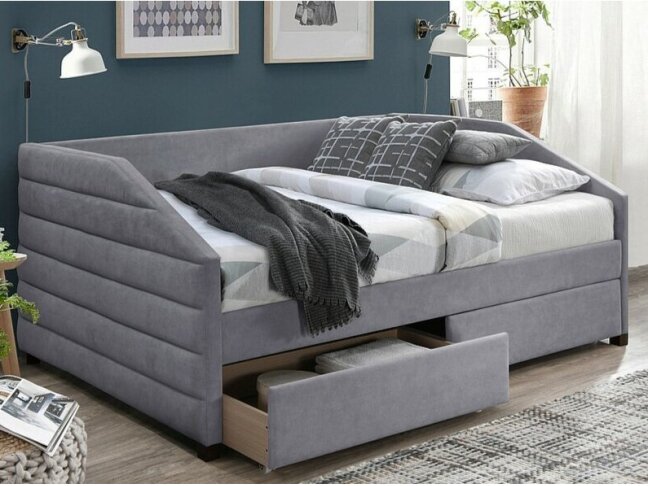 Jaunuolio lova su stalčiais NADIA 120 VELVET Jaunuolio lova su stalčiais NADIA 120 VELVET