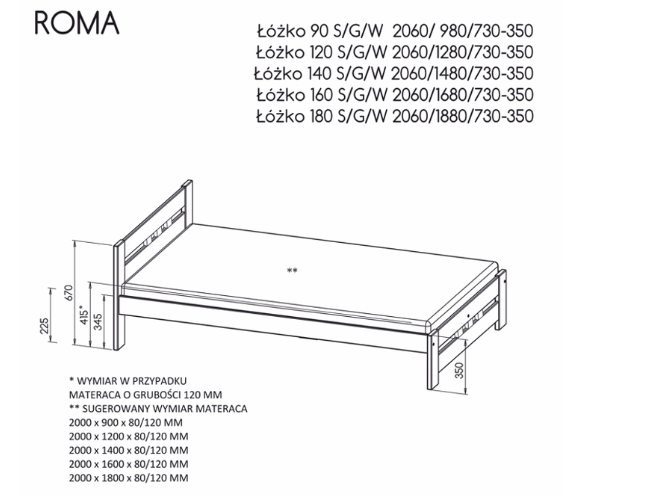 Jaunuolio lova ROMA 1