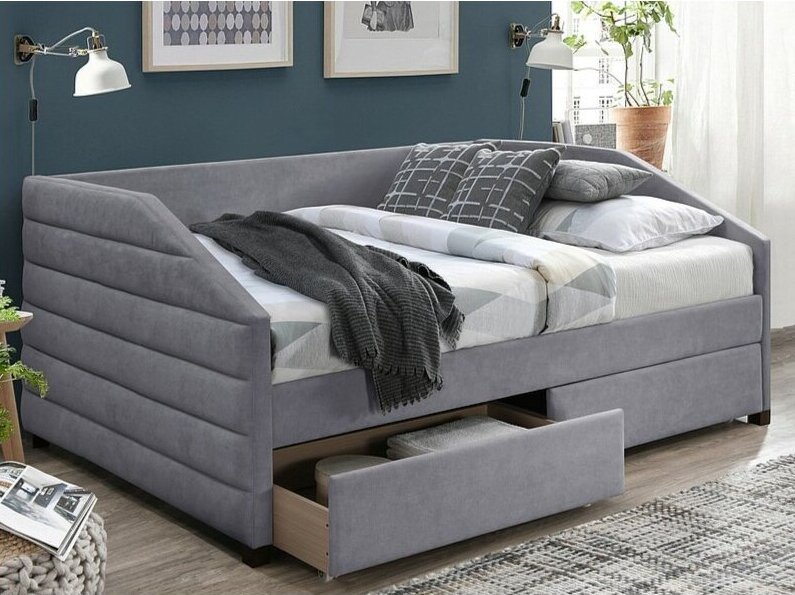 Jaunuolio lova su stalčiais NADIA 120 VELVET Jaunuolio lova su stalčiais NADIA 120 VELVET