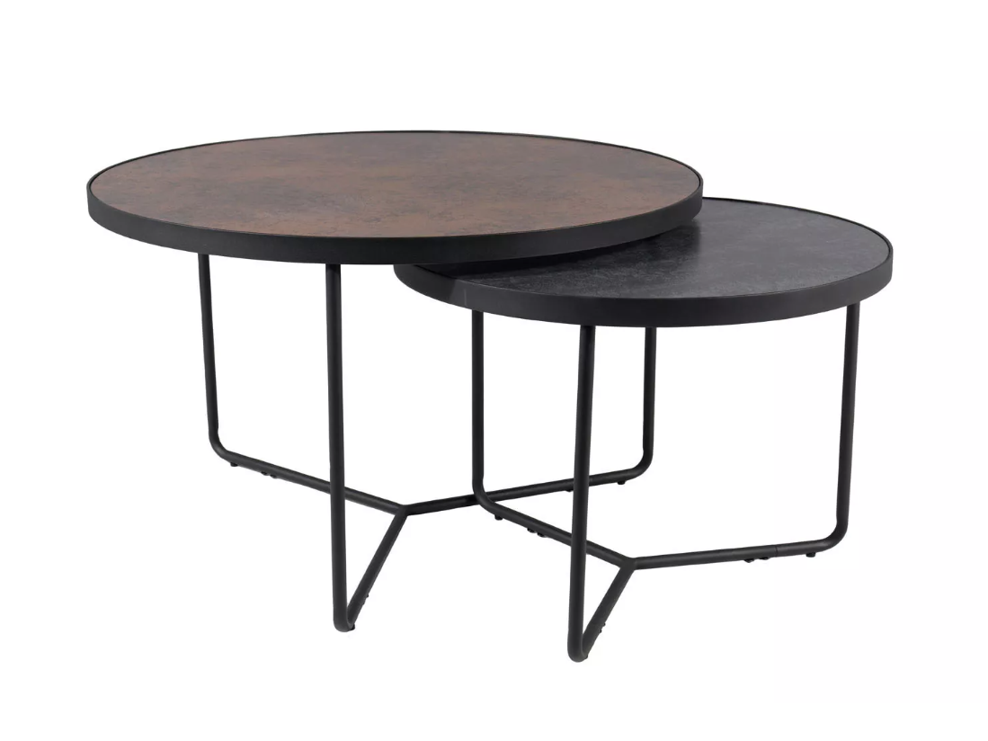 Stiklinis kavos staliukų rinkinys ITALIA Stiklinis kavos staliukų rinkinys ITALIA