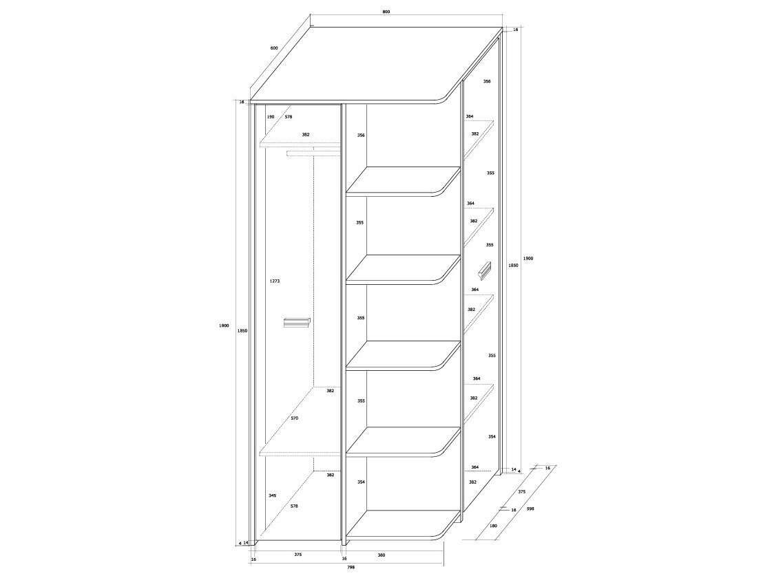 Kampinė spinta NEMO 4 Kampinė spinta NEMO 4