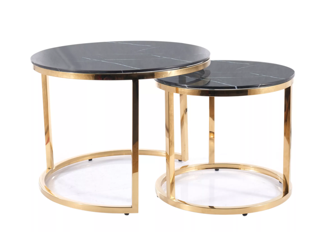 Stiklinis kavos staliukų rinkinys MUSE 1 Stiklinis kavos staliukų rinkinys MUSE 1