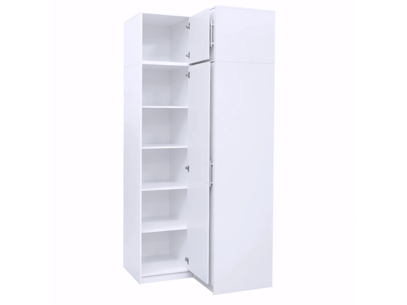 Kampinė Spinta BALI su antresolė 1 Kampinė Spinta BALI su antresolė 1