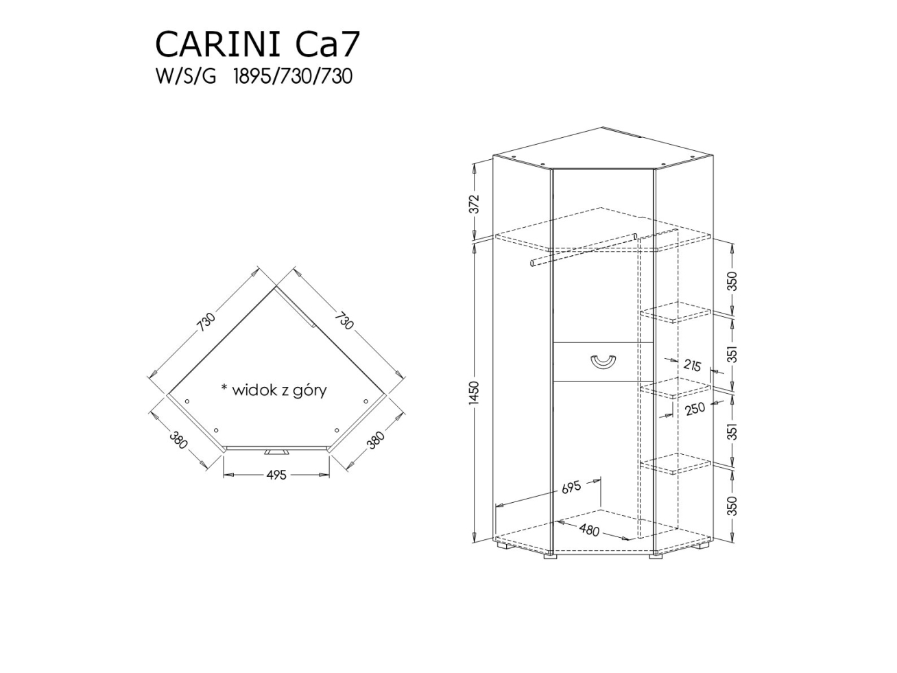 Kampinė spinta CARINI CA7 1