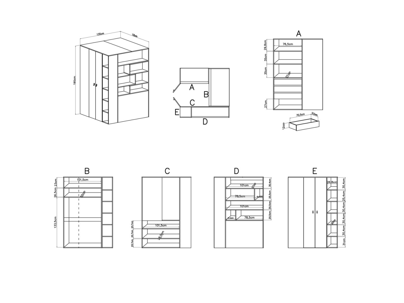 Kampinė spinta-drabužinė PL1 1 Kampinė spinta-drabužinė PL1 1