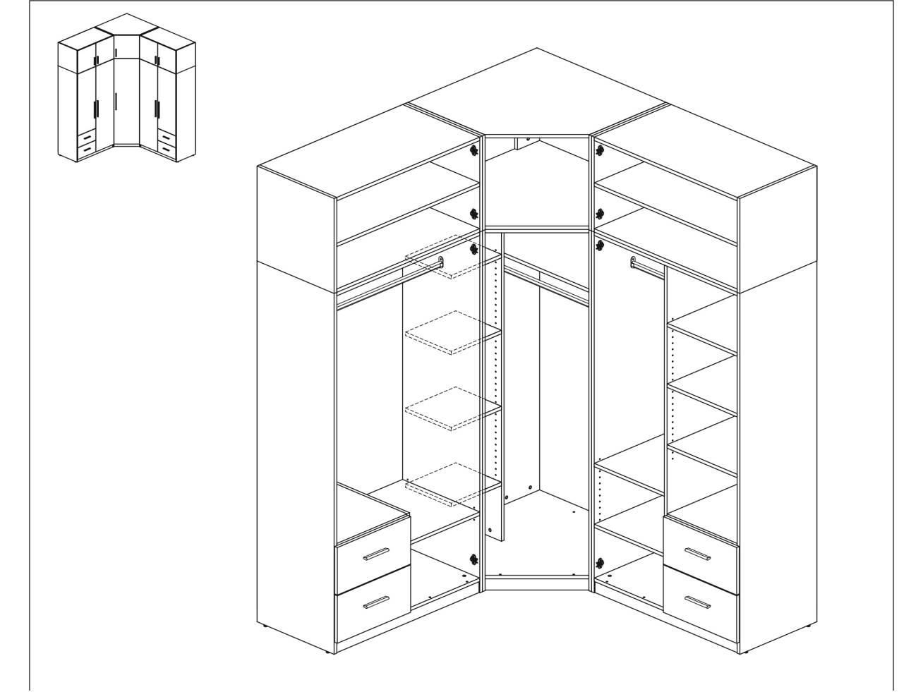 Kampinė spinta MBL 189/240 11 Kampinė spinta MBL 189/240 11