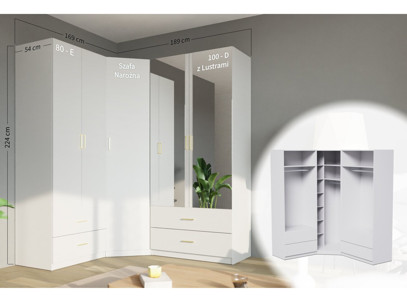 Kampinė spinta MBL MAX 169x189 Kampinė spinta MBL MAX 169x189