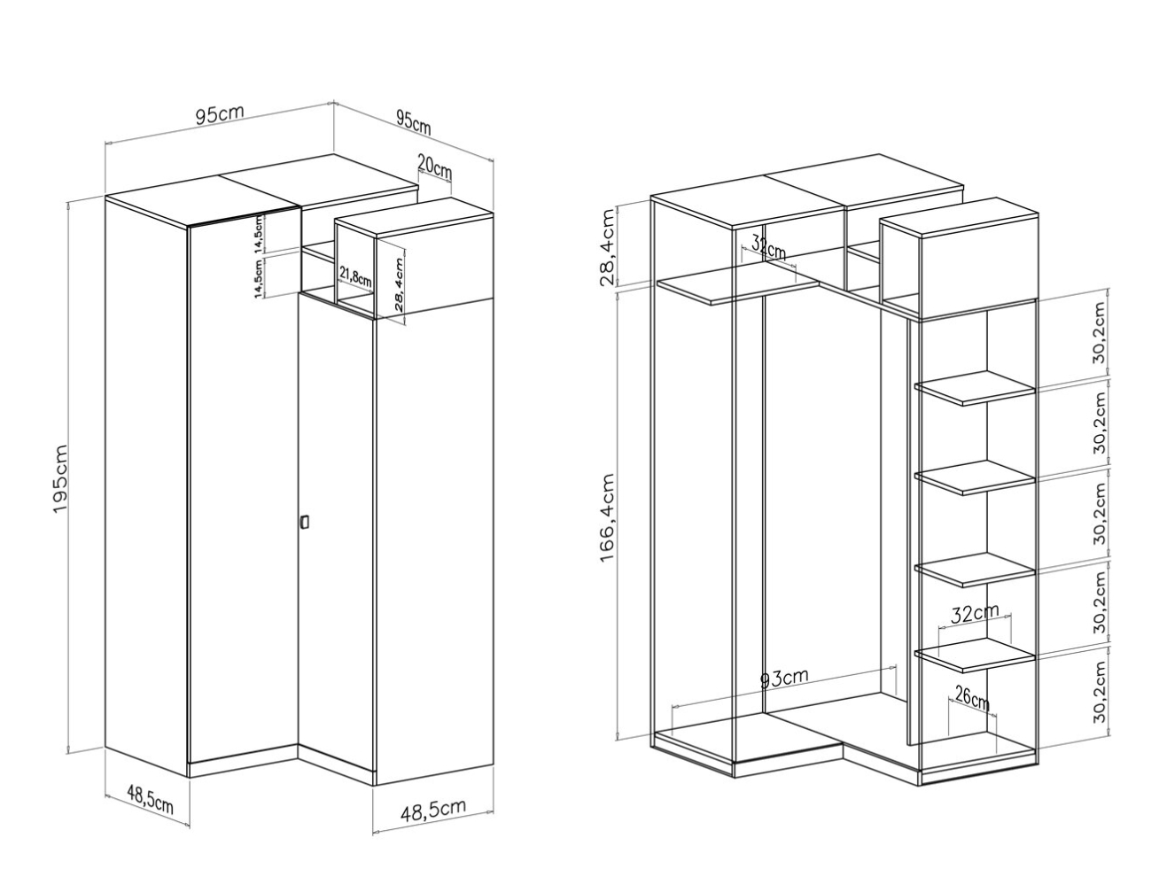 Kampinė spinta MO1 1 Kampinė spinta MO1 1