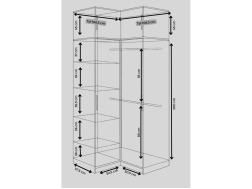 Kampinė Spinta BALI su antresolė