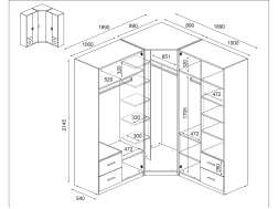 Kampinė spinta MBL 189/214