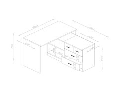 Kampinis Darbo stalas MBL 120x120