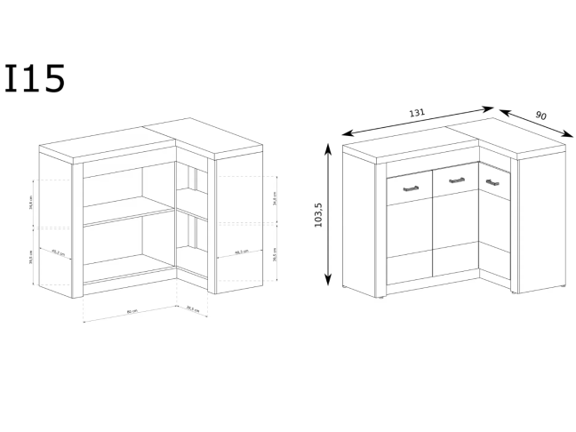Kampinė komoda INDIANAPOLIS I15 1