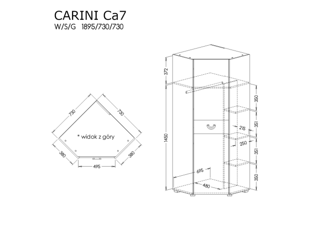 Kampinė spinta CARINI CA7 1 Kampinė spinta CARINI CA7 1