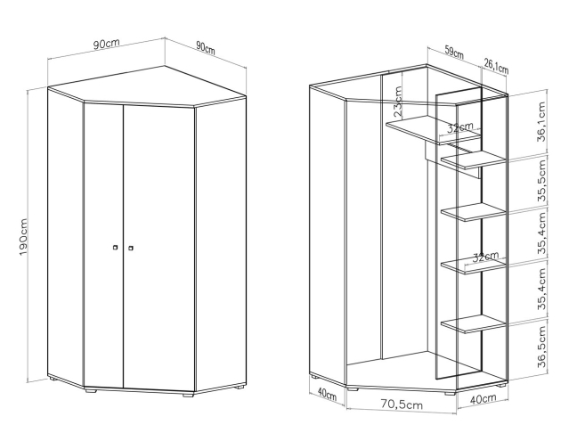 Kampinė spinta DL2 1 Kampinė spinta DL2 1