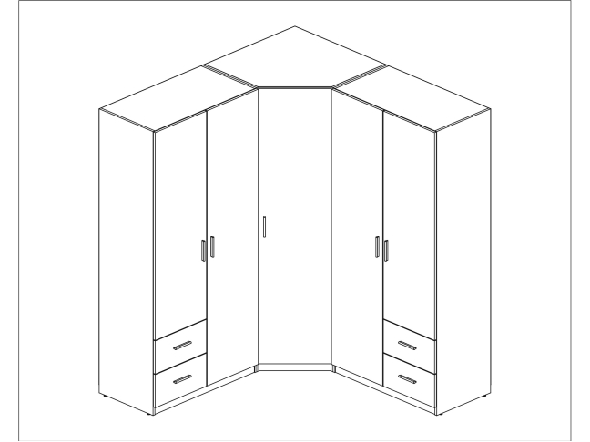 Kampinė spinta MBL 189/214 10 Kampinė spinta MBL 189/214 10