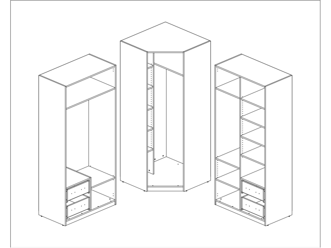 Kampinė spinta MBL 189/214 7 Kampinė spinta MBL 189/214 7