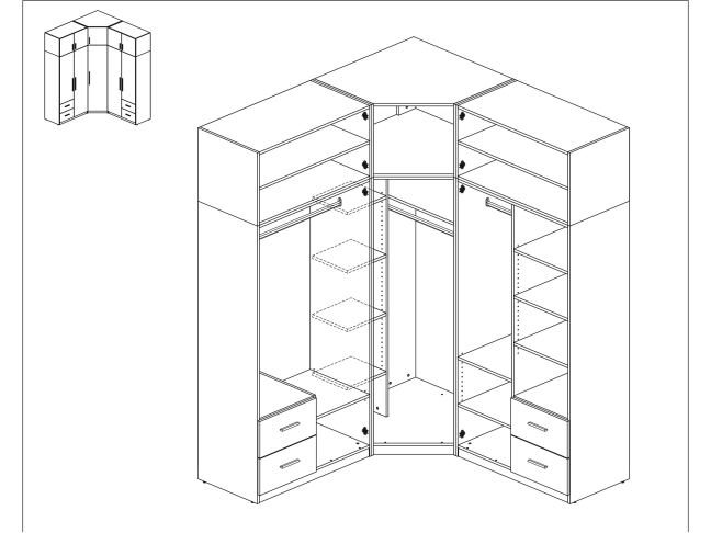 Kampinė spinta MBL 189/240 11 Kampinė spinta MBL 189/240 11