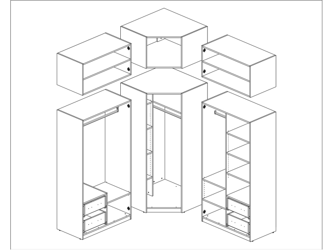 Kampinė spinta MBL 189/240 12 Kampinė spinta MBL 189/240 12