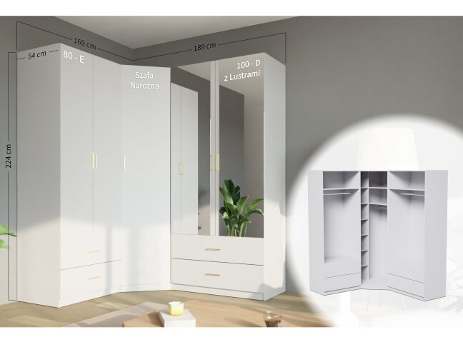 Kampinė spinta MBL MAX 169x189 Kampinė spinta MBL MAX 169x189