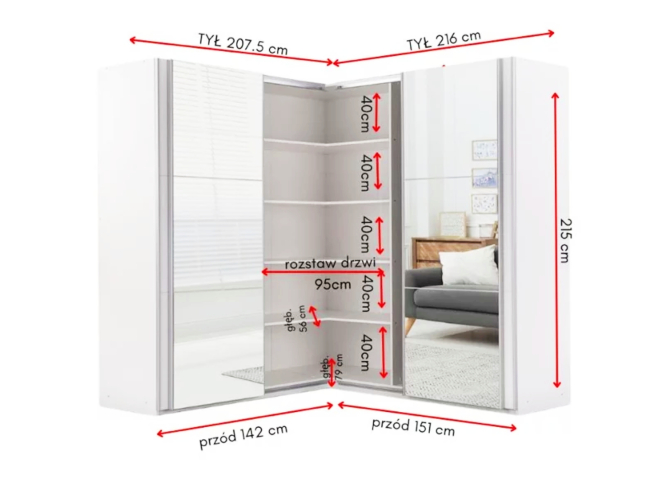 Kampinė spinta MERIDA 3 Kampinė spinta MERIDA 3