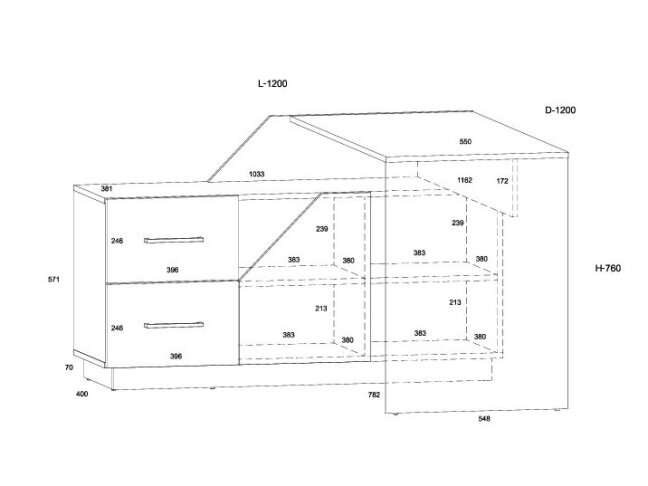 Kampinis darbo stalas PAX-02 6