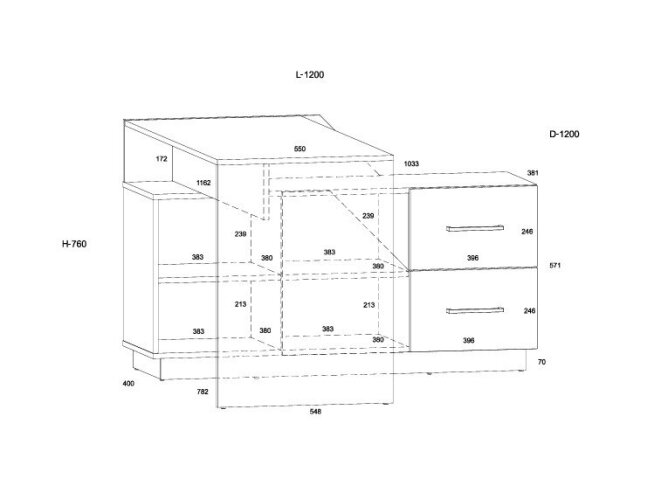 Kampinis darbo stalas PAX-03 6