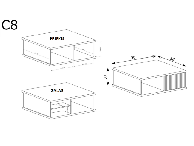 Kavos staliukas CALI C8 2