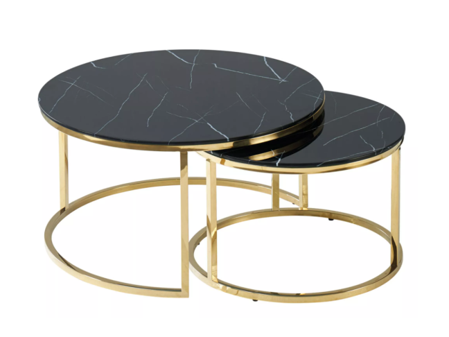 Stiklinis kavos staliukų rinkinys MUSE Stiklinis kavos staliukų rinkinys MUSE