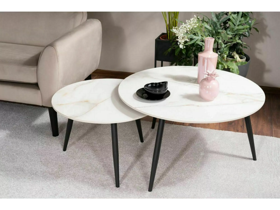 Kavos staliukų rinkinys KORA D 7 Kavos staliukų rinkinys KORA D 7